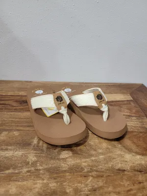 YellowBox Textured Strap Sandal - Nelin Cream