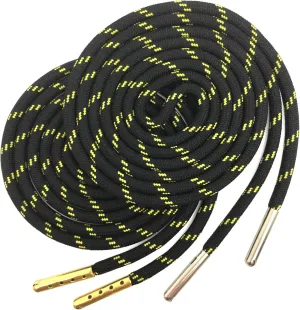YJRVFINE 1/5" Thick Hiking Shoelaces with Metal Tips Round Boot Laces 2 Pair